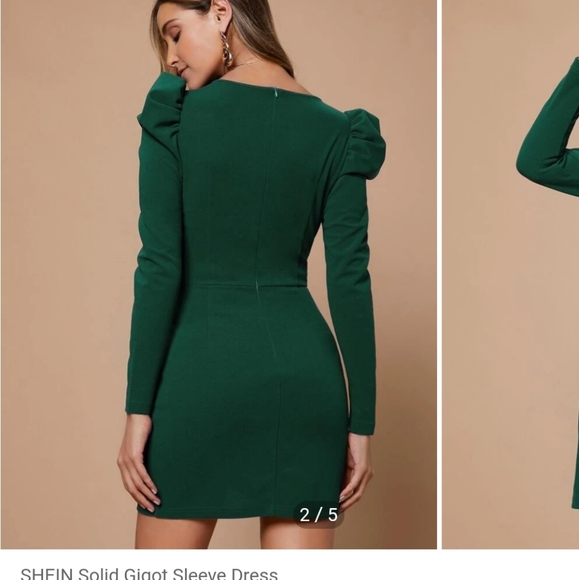 Dark green mini dress - Picture 2 of 3